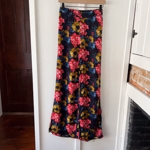 ABERCROMBIE navy floral wide leg pant